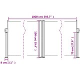  Uvlačiva bočna tenda 100 x 1000 cm terakota | shoptok.hr