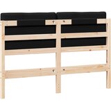  Tapecirani uzglavlje Smeđa i crna 150 cm Čvrsto borovo drvo | shoptok.hr