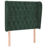  Vzglavje z u&amp;scaron;esi temno zeleno 103x23x118/128 cm žamet, (20935992) Slike