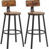  Tabureti s naslonom - Rustikalno smeđa + crna, loft stil | shoptok.hr