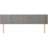 Uzglavlje s ušima svjetlosivi 203x16x78/88 cm baršunasti | shoptok.hr