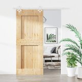 vidaXL Drsna vrata s kompletom vodil 80x210 cm trdna borovina Cene