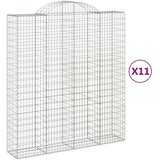 vidaXL Lučne gabionske košare 11kom 200x50x220/240cm pocinčano željezo | shoptok.hr
