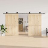  Komplet opreme za drsna vrata 400 cm jeklo črne barve, (22046929) | Shoptok.si