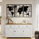 HOMCOM kovinska stenska dekoracija kovina 150D x 1,9Š x 80V cm črno, (5000242321) Cene