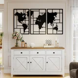 kovinska stenska dekoracija kovina 150D x 1,9Š x 80V cm črno, (5000242321)