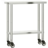  Kuhinjski radni stol s kotačima 82,5x30x85 cm nehrđajući čelik | shoptok.hr