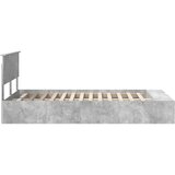  Krevetna konstrukcija s policom Betonski sivi 135 x 190 cm | shoptok.hr