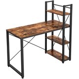  Moderan metalni radni stol s policama - crni | shoptok.hr