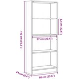 Regal za knjige boja hrasta 60x24x143 cm od konstruiranog drva | shoptok.hr