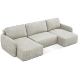 Makamii Krem sklopiva/s prostorom za odlaganje kutna garnitura od šenila (u obliku slova "U") Lilo – | shoptok.hr