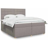  Krevet s oprugama i madracem smeđesivi 200x200 cm od tkanine | shoptok.hr