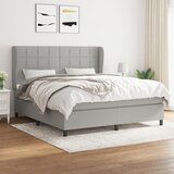 Maison Chic Box spring postelja - Vzmetna postelja z vzmetnico svetlo siva 160x200 cm žamet SL19936, (21894055) | Shoptok.si