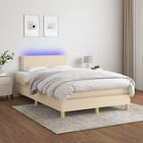 The Living Store Box spring postelja z vzmetnico LED krem 120x200 cm blago - Box Spring Postelja, (21516380) Cene