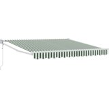 vidaXL automatska uvlačiva tenda Zelena i bijela 350x250 cm | shoptok.hr