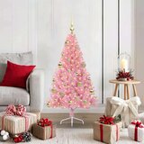 vidaXL Umjetna preddekorirana božićna jelka Roza 120 cm PVC | Shoptok.si