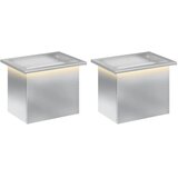  Vrtna posuda za sadnju s LED svjetlom 2 kom. Srebrna - Pocinčani čelik 30 x 40 x 30 cm 2 | shoptok.hr