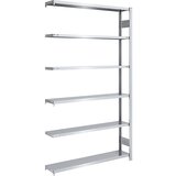 eurokraft pro Skladiščni sestavljiv regal, pocinkan, VxŠ 2500 x 1300 mm, s 6 jeklenimi policami, priključni regal, nosilnost police 175 kg, globina 30 | Shoptok.si