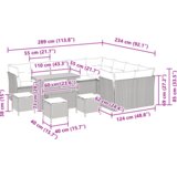  Set vrtne sofe od 13 dijelova s jastučićima crni poli ratan akacija | shoptok.hr