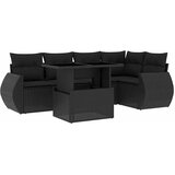  6-dijelni set vrtnih sofa s jastucima crni od poliratana Crna 100 x 55 x 73 cm | Shoptok.si