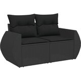  6-dijelni set vrtnih sofa s jastucima crni od poliratana | shoptok.hr
