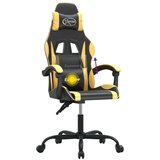  Vrtljiv gaming stol črno in zlato umetno usnje, (20699135) | Shoptok.si