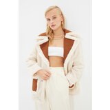 Trendyol Ecru Suede Detailed Plush Coat | shoptok.hr
