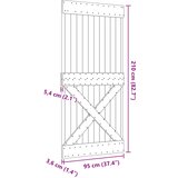  Vrata NARVIK 95 x 210 cm Čvrsta borovina (neobrađena) Prirodna | shoptok.hr