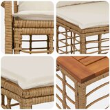  Zunanja garnitura za sedenje 6 pcs Naravna in krem bela, (5000270037) | Shoptok.si