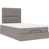 vidaXL Otomanski posteljni okvir z vzmetnico taupe 120x200 cm blago | Shoptok.si