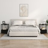 vidaXL Nočna omarica z vtičnico za polnjenje 2 pcs Črni hrast | Shoptok.si