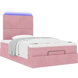 vidaXL Otomanski posteljni okvir z vzmetnicami roza 120x200cm žamet, (21610581) | Shoptok.si