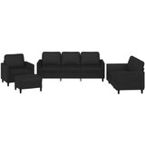  4-dijelni set sofa s jastucima crni od umjetne kože | shoptok.hr