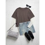 Sinsay Pamučna dvostruka bluza s čipkastim ukrasom | shoptok.hr