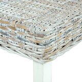  Klupa bijela 110 cm prirodni ratan kubu i masivno drvo mahagonija | shoptok.hr