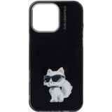 Karl Lagerfeld Etui za telefon 'iPhone 16 Pro Max' svetlo siva / črna | Shoptok.si