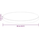  Gornji dio stola Svijetlosmeđa Ø 60 x 4 cm Čvrsto Hrastovo Drvo | shoptok.hr