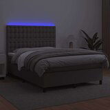 Box spring s madracem LED sivi 140x200cm od umjetne kože | shoptok.hr