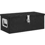 vidaXL Škatla za shranjevanje črna 70x31x27 cm aluminij Cene