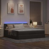 vidaXL Otomanski krevet s madracem i LED smeđesivi 180x200 cm tkanine Cijene