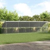 vidaXL Kletka za piščance srebrna 800 x 200 x 198.5 cm Cinkana jeklena | Shoptok.si