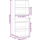 vidaXL Ormar za knjige dimljeni hrast 80x30x189 cm konstruirano drvo Cijene