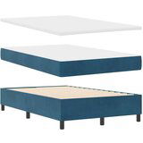 Box Spring postelja z vzmetnico temno modra majhna dvojna žamet, (22052702) | Shoptok.si