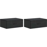  Noćni ormarić za montažu na zid 2 pcs Crna 49 x 34 5 x 20 cm | shoptok.hr