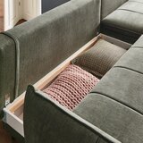 Hom`in KOTNA SEDEŽNA GARNITURA, gladka tkanina siva | Shoptok.si