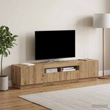  LED TV kabinet HOORN 3 kom. Hrast artisan Konstruirano drvo Siva 81 x 35 x 40 cm | Shoptok.si