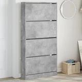 The Living Store Omarica za čevlje s 4 predali betonsko siva 80x21x163,5 cm - Omara Za Čevlje, (21826816)