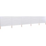  Vjetrobran s 5 panela od tkanine 600 x 80 cm pješčano bijeli | shoptok.hr