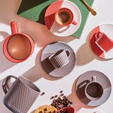 Andrea Fontebasso Skodelica za črno kavo s podstavkom Rice 90ml / 2 kos / rjava / porcelan, (5000199442) | Shoptok.si