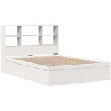 vidaXL Posteljni okvir brez vzmetnice bel 140x190 cm trdna borovina | Shoptok.si